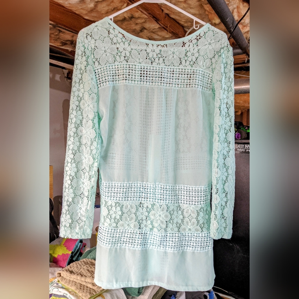 Blue lace top